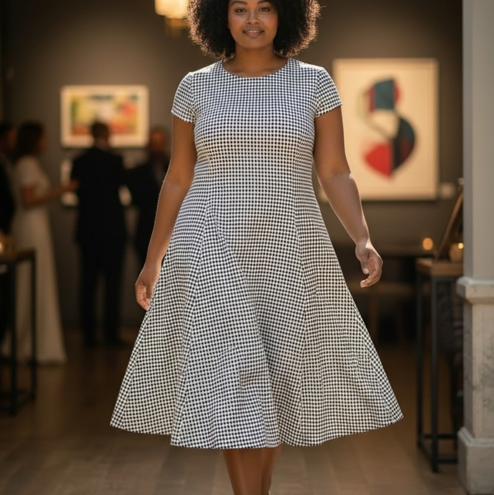 Alfani Black and White A-line Woman dress